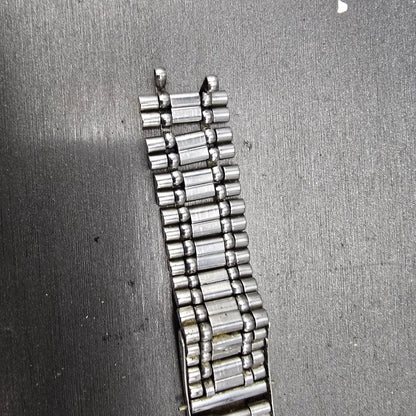 Seiko Bracelet 17mm Stainless Steel Silver Tone Tri Folding Clasp VTG Japan14
