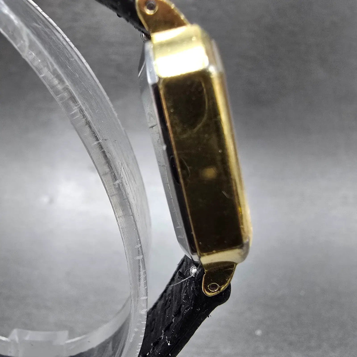 Seiko Tank Watch Women 22mm Champagne Dial Gold Plated 16-6030 New Battery VTG3
