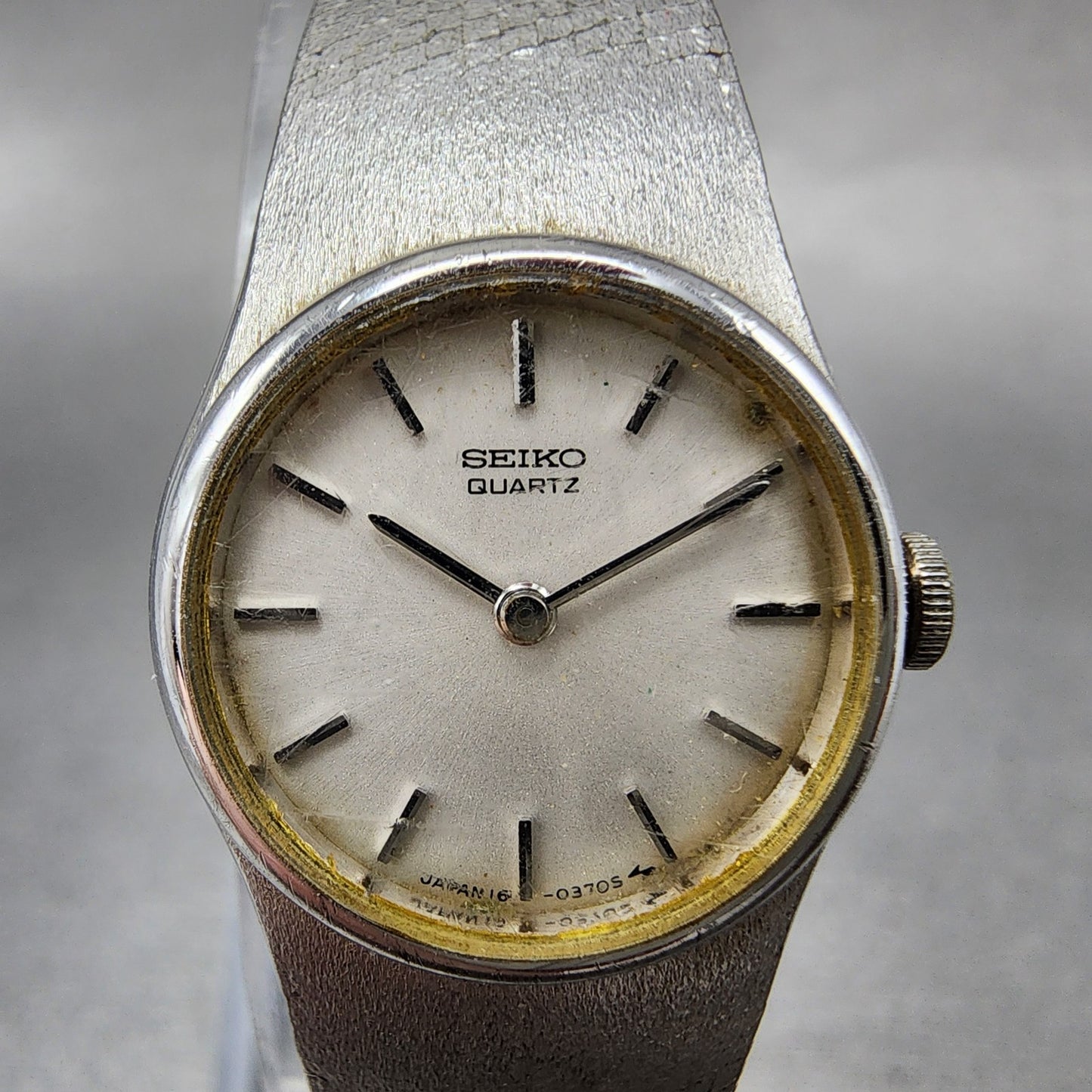 Seiko Watch Women 19mm Silver Dial Silver Tone Round 160079 New Battery1