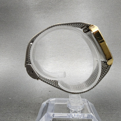 Seiko Watch Men 30mm Champagne Dial Gold Tone Rectangle 34215229 New Battery8