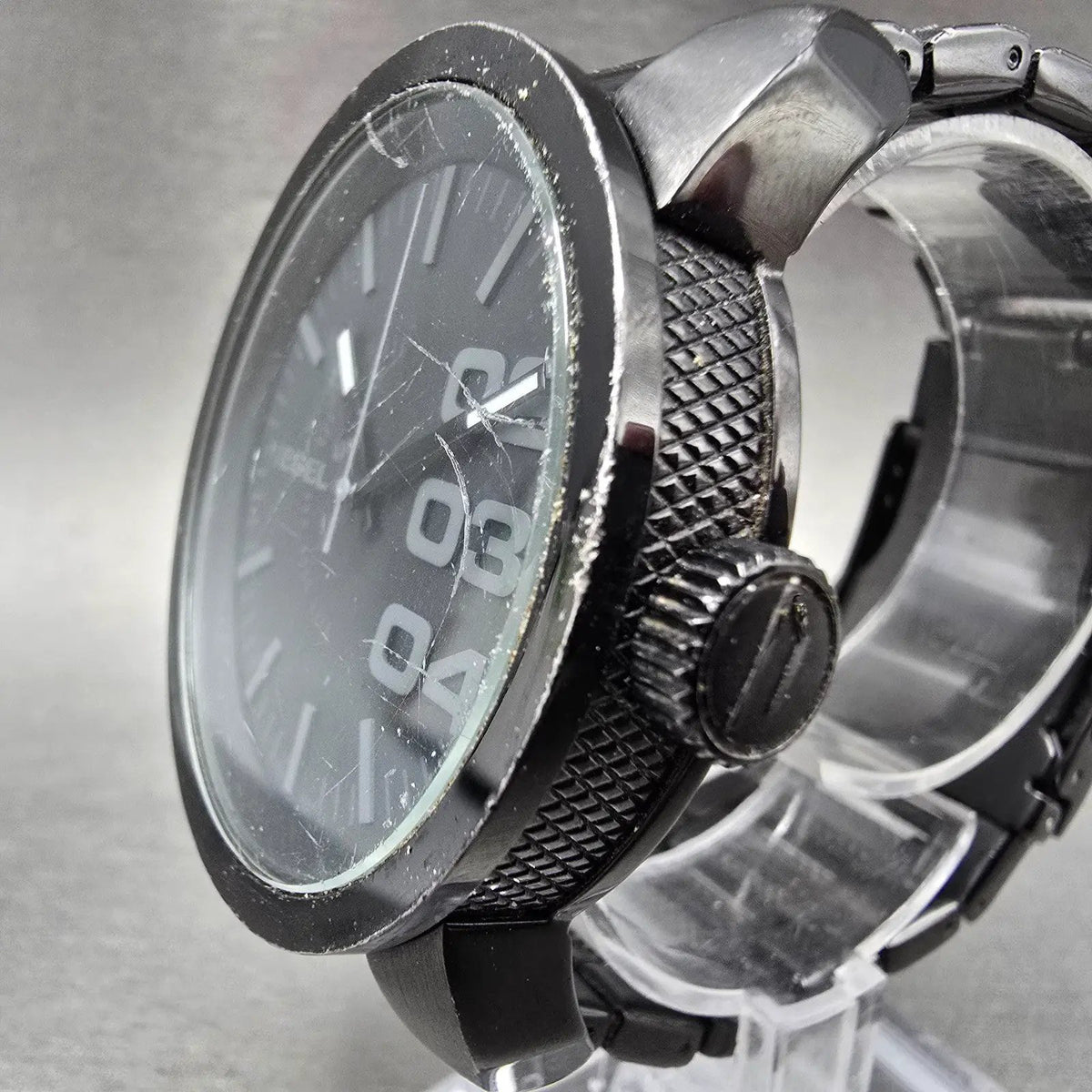 Diesel Watch Men 46mm Black Dial Black Tone Round DZ-1371 New Battery2