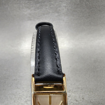 Seiko Venus Tank Watch Women 15mm Silver Dial Gold Tone Manual 5506 Runs4