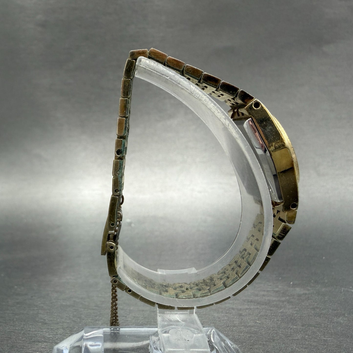Seiko Watch Women 17mm Champagne Dial Gold Tone Manual Wind Oval 11-7849 Runs 458