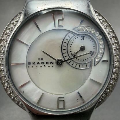 Skagen Watch Women 32mm MOP Dial Steel Small Seconds Round 810SSS New Batt1