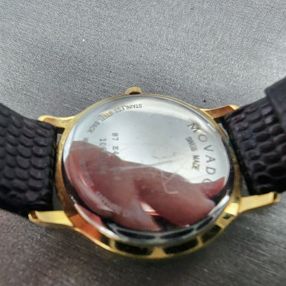 Movado Museum Watch Women 26mm Black Dial Gold Tone Round 87 E4 0814 New Batt9
