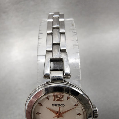 Seiko Watch Women 21mm White Dial Silver Tone Round 1N010PK0 New Battery4