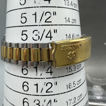Seiko SQ Watch Women 25mm Silver Dial Two Tone Daydate Round 8523-0059 New Batt10