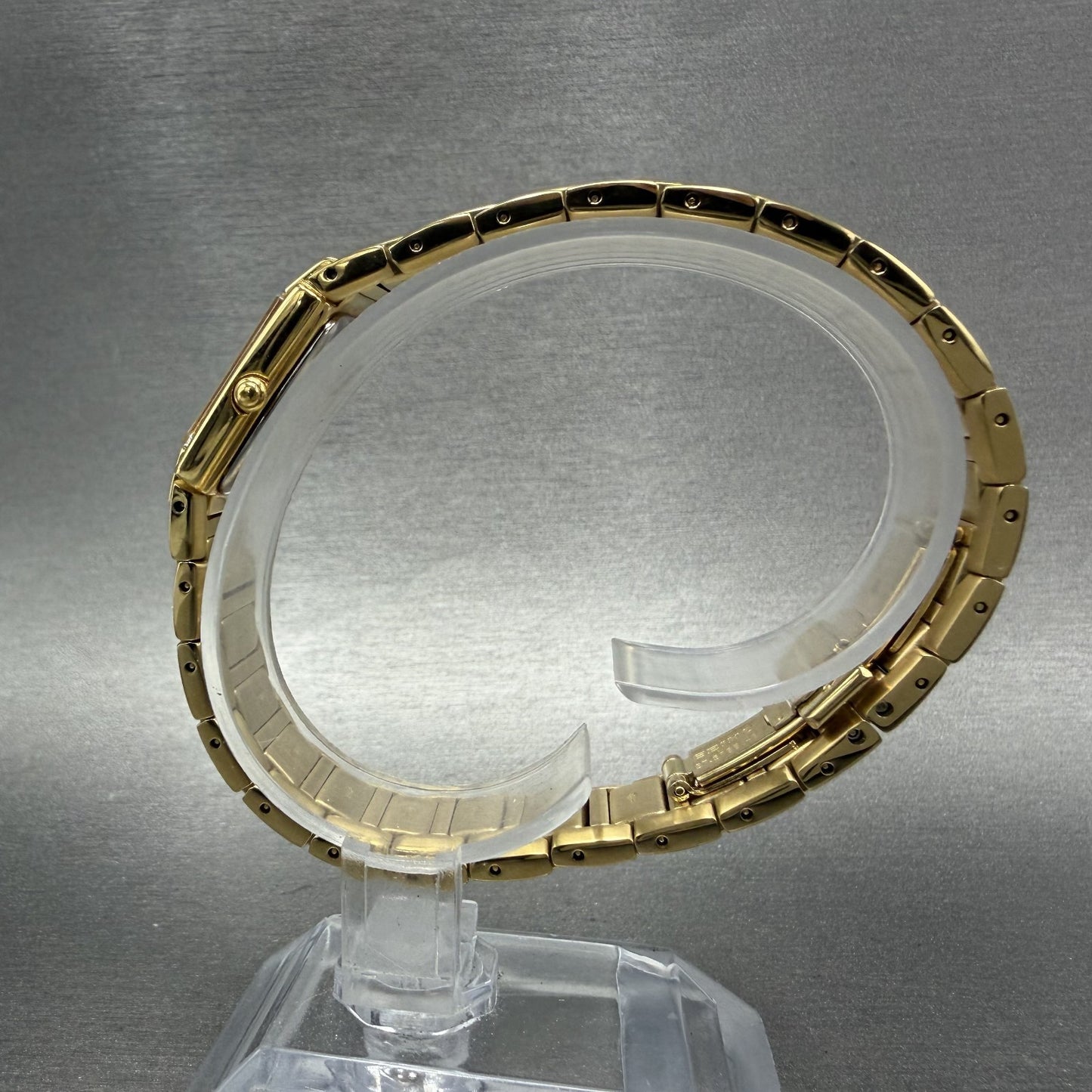 Seiko Tank Watch Women 15mm Champagne Dial Gold Tone 2E200AF0 New Battery7