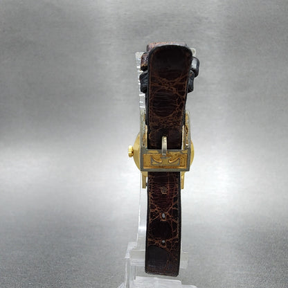 Technos Queen Extra Watch Women 23mm Tigereye Dial Gold Filled Manual Wind Runs7