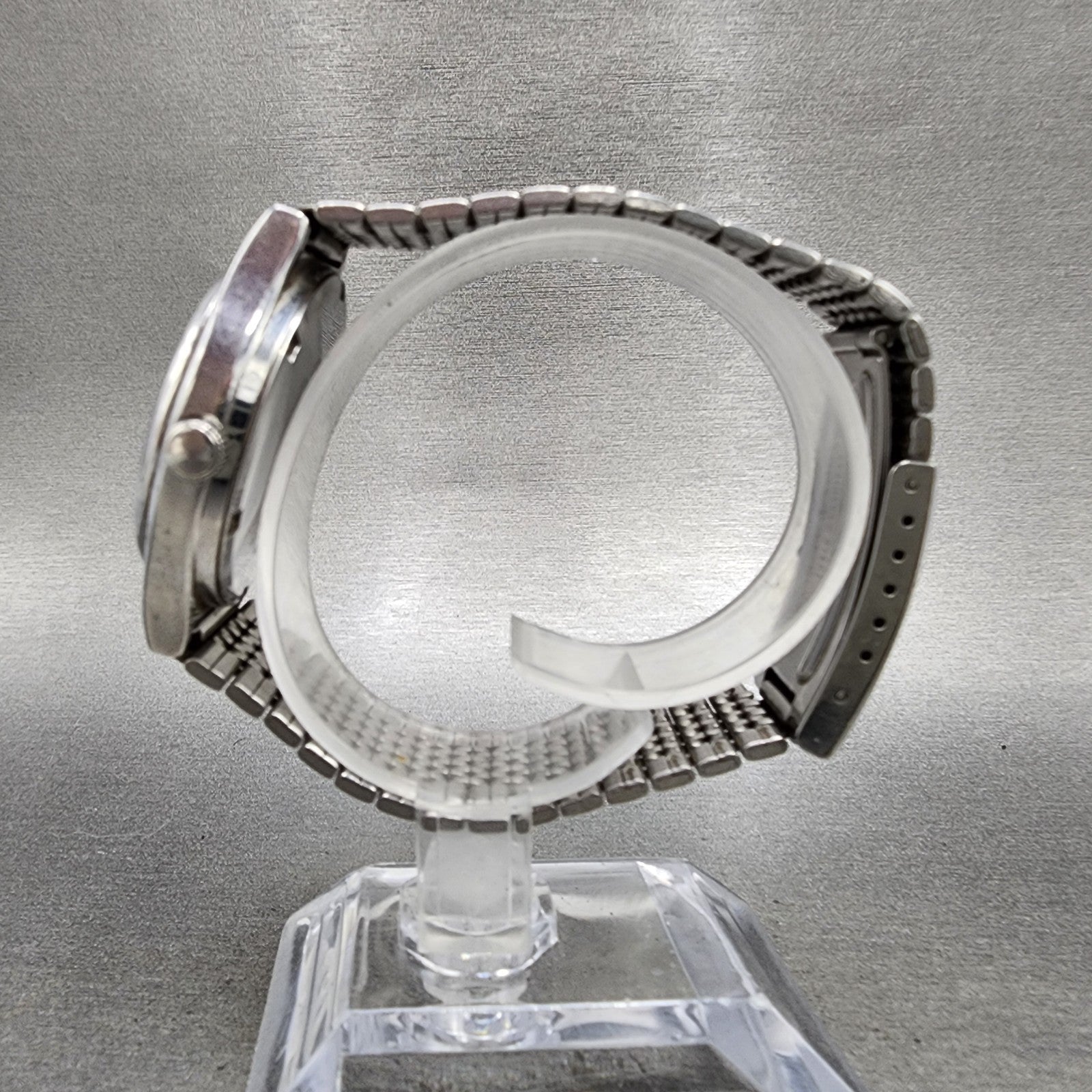 Orient Swimmer Watch Men 35mm Silver Dial Silver Tone Date Round New Battery6