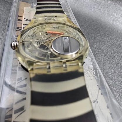 Swatch Scuba 200 Smile Watch Men 38mm White Dial Clear Case SKD127 New Battery15