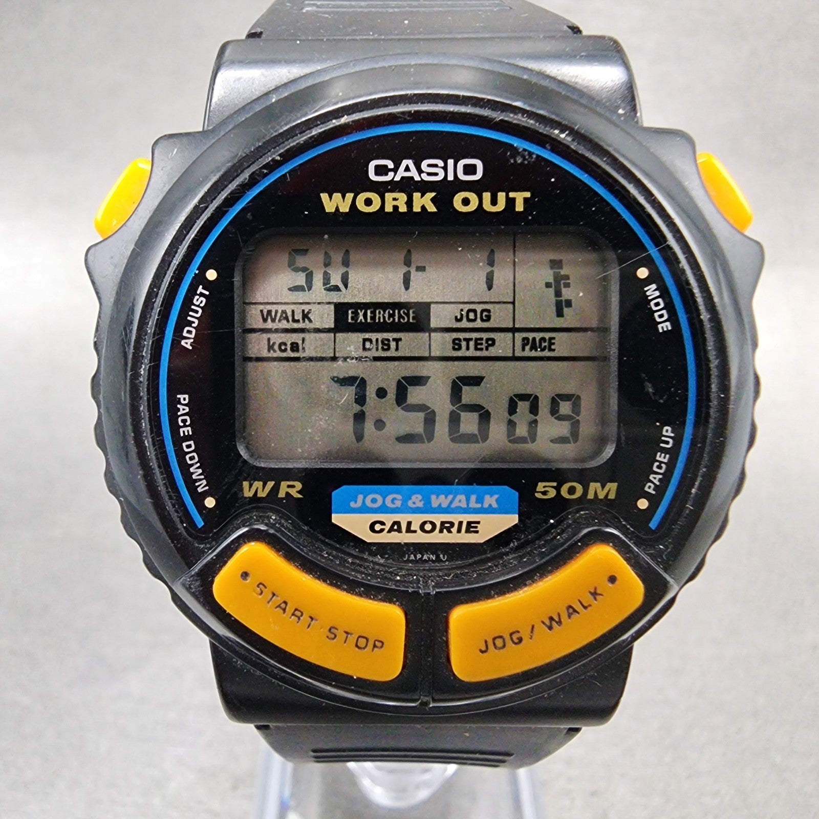 Casio Work Out JC10 Watch Men 41mm Digital Black Tone Alarm Chrono New BatteryA1