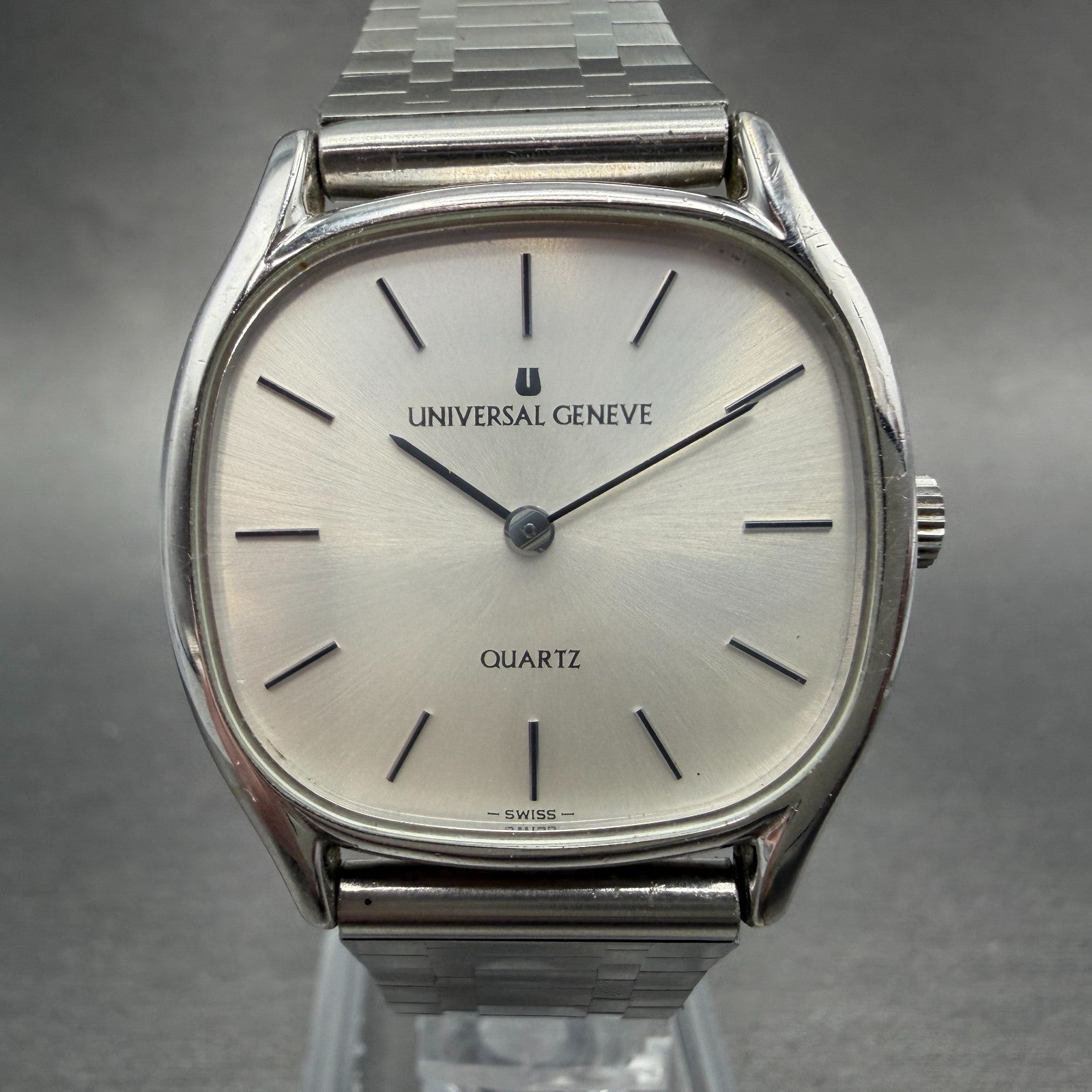 Universal Geneve Watch Men 31mm Silver Dial Stainless Steel Oval 743226 Newbat0