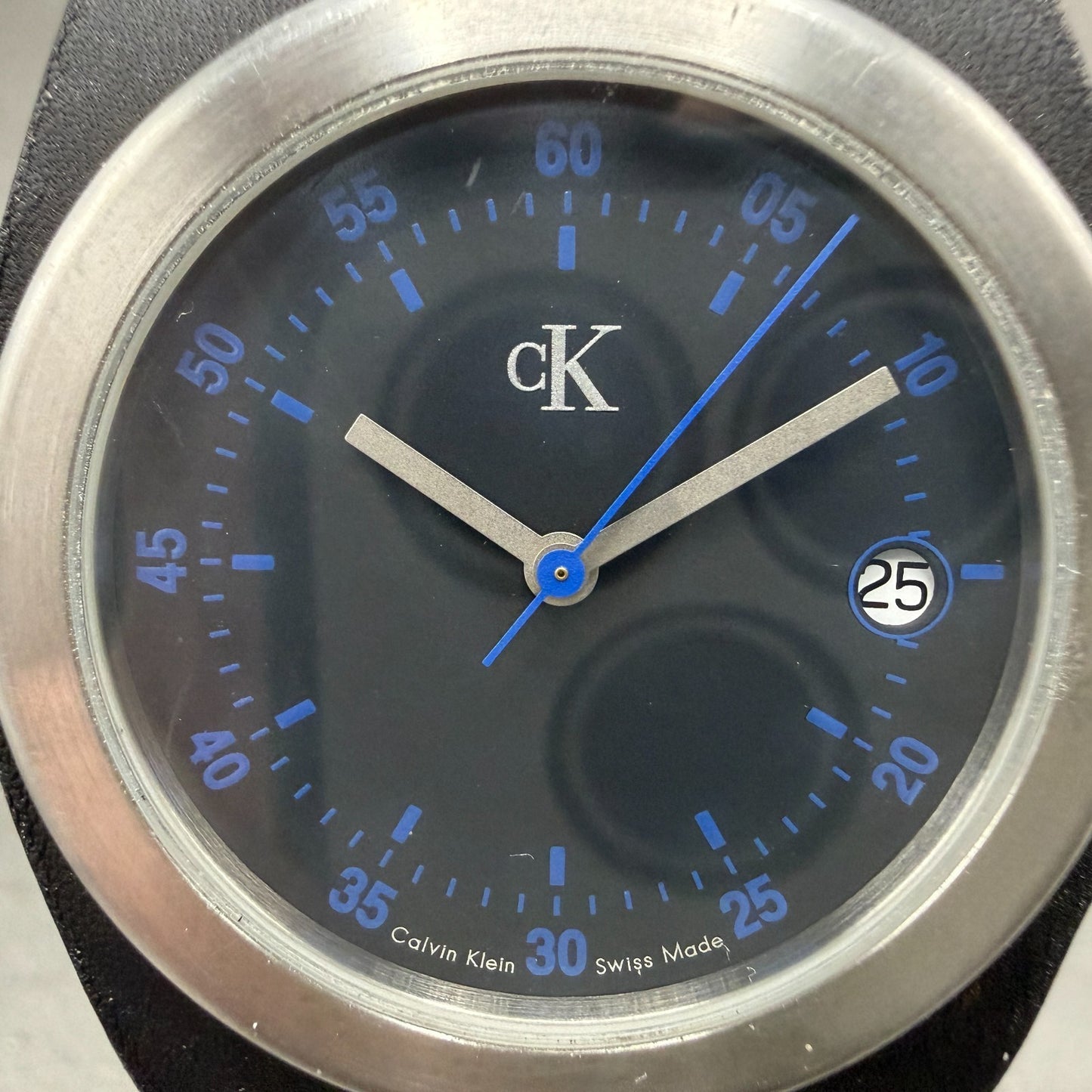 Calvin Klein Watch Men 35mm Black Dial Silver Tone Round K16111 New Battery1