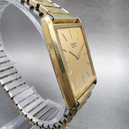 Seiko Watch Men 25mm Champagne Dial Gold Tone 6020-5059 New Battery