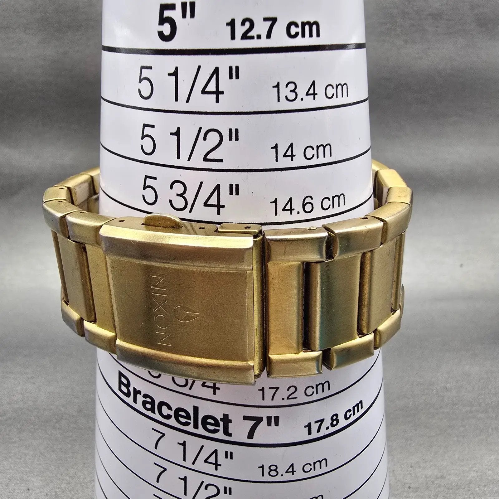 Nixon The Cannon Watch Men 40mm Gold Dial Gold Tone Round New Battery9