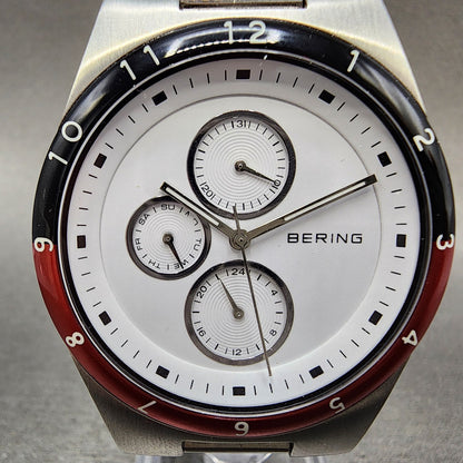 Bering Watch Men 39mm White Dial Silver Tone Coke Bezel Daydate Round New Batt2