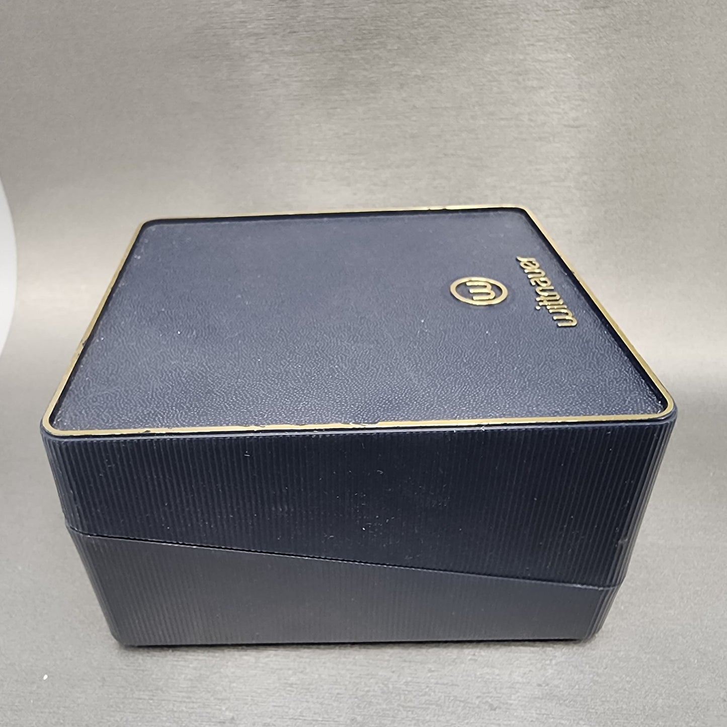 Longines Wittnauer Watch Box Blue Plastic Orange Interior Vintage5