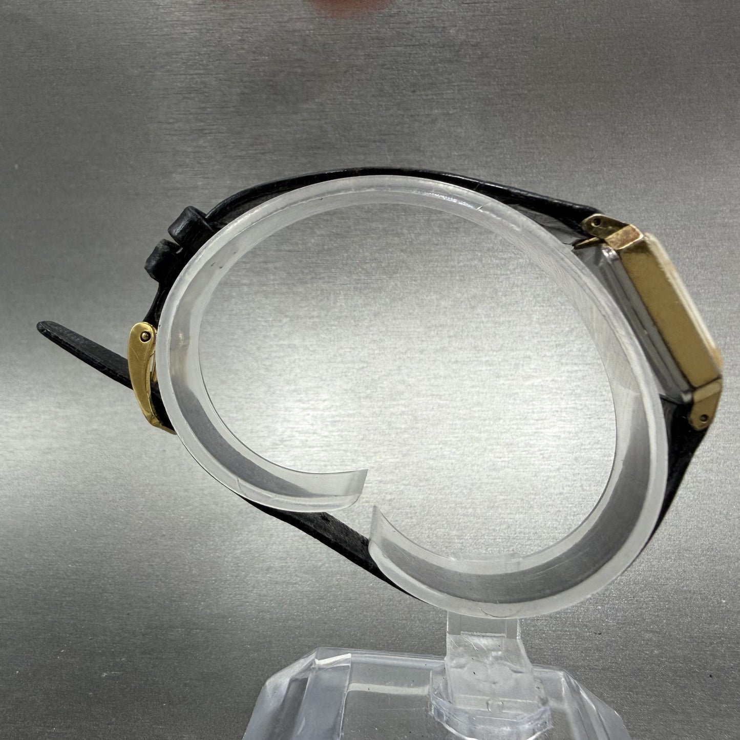 Seiko Tank Watch Women 18mm White Dial Gold Tone Manual Wind 1100-5409 PARTS9