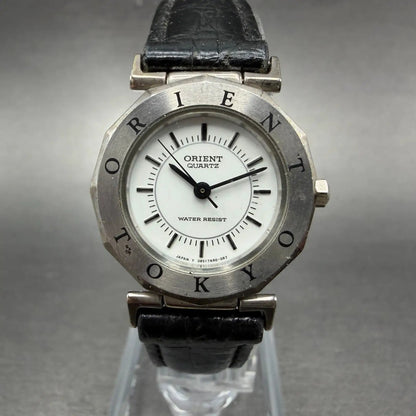 Orient Watch Women 24mm White Dial Silver Tone Round New Battery Vintage0