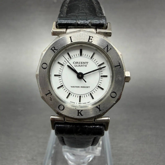 Orient Watch Women 24mm White Dial Silver Tone Round New Battery Vintage0