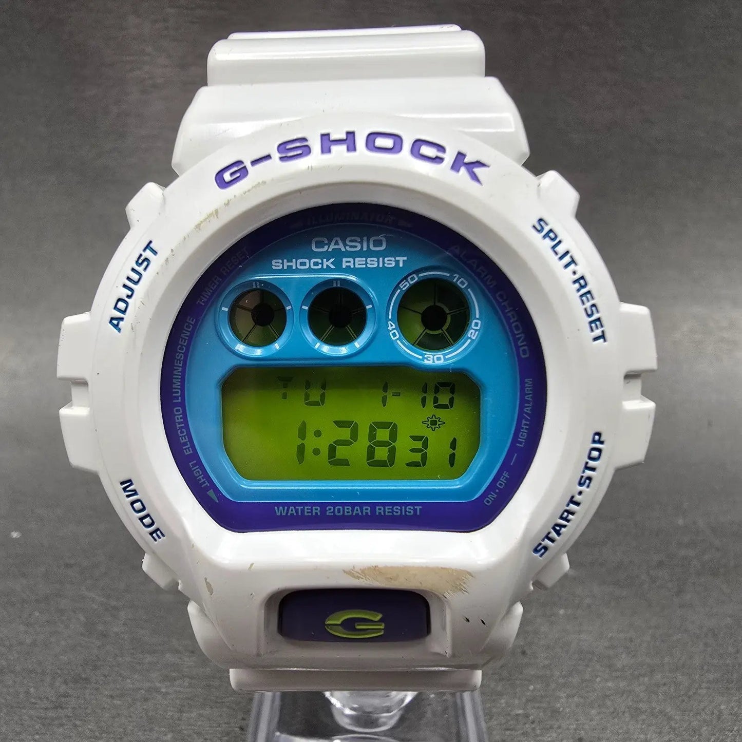 Casio G-Shock DW-6900CS Watch Men 51mm White Blue Alarm Chronograph New Battery0