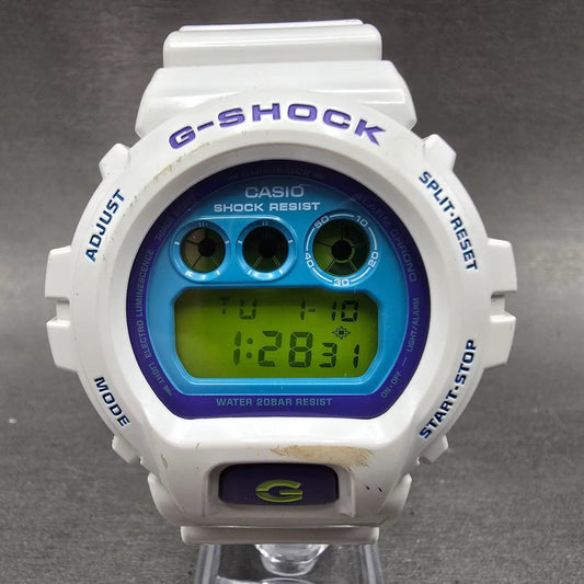 Casio G-Shock DW-6900CS Watch Men 51mm White Blue Alarm Chronograph New Battery0