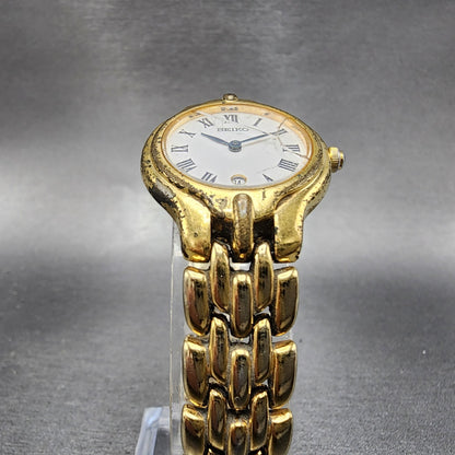 Seiko Watch Women 26mm White Dial Gold Tone Date Round 7N890420 New Battery5