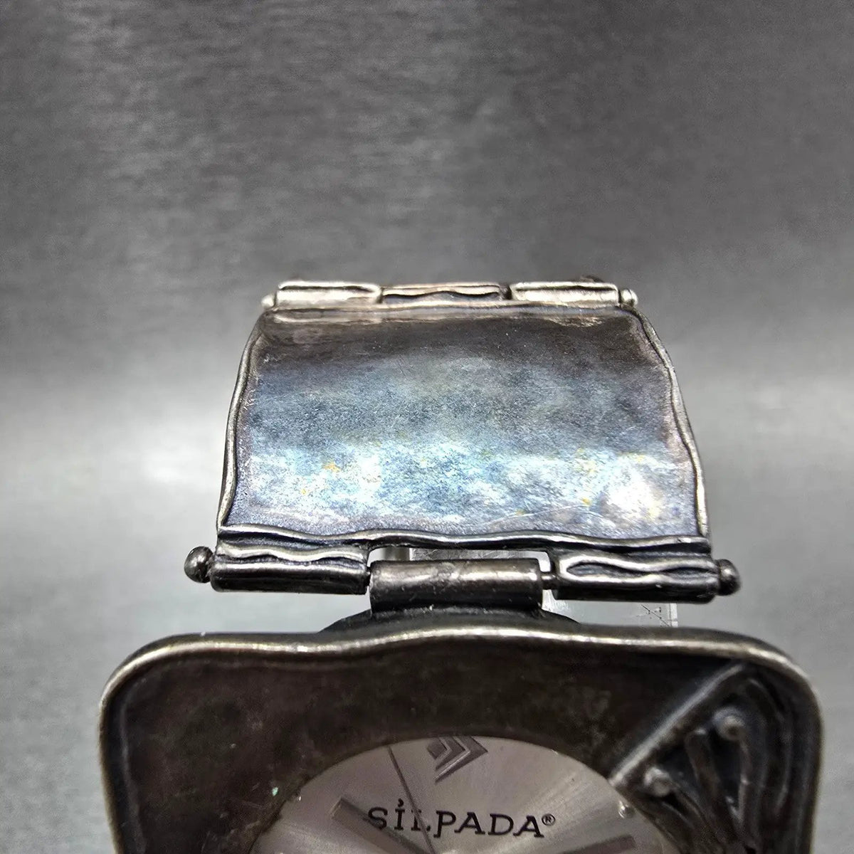 Silpada Sterling Silver Watch Women 33mm Silver Dial 925 Square New battery L4