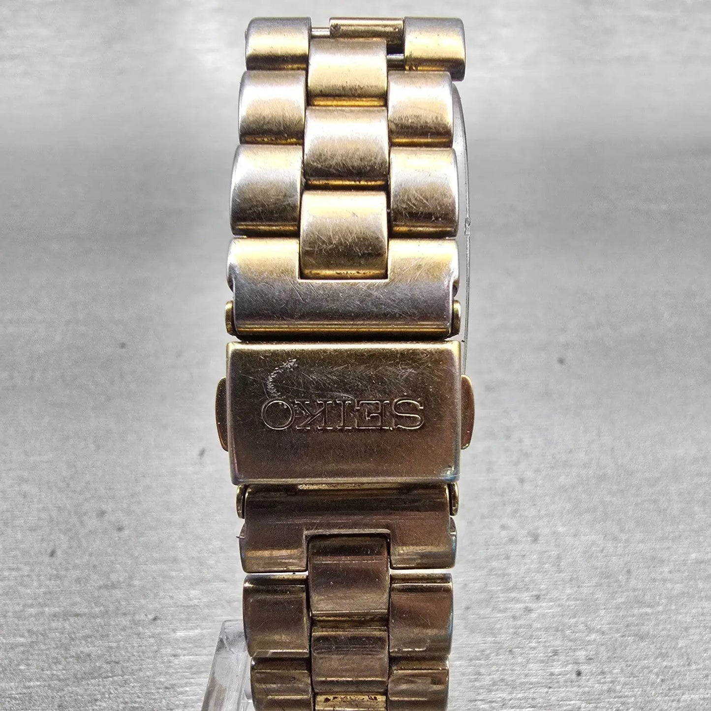 Seiko Watch Men 23mm White Dial Gold Tone Rectangle 4N00-6769 New Battery VTG7