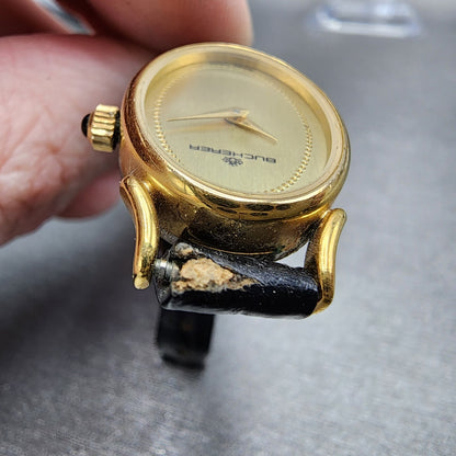 Bucherer Watch Women 17mm Champagne Dial Gold Plated Manual Wind Runs VTG6