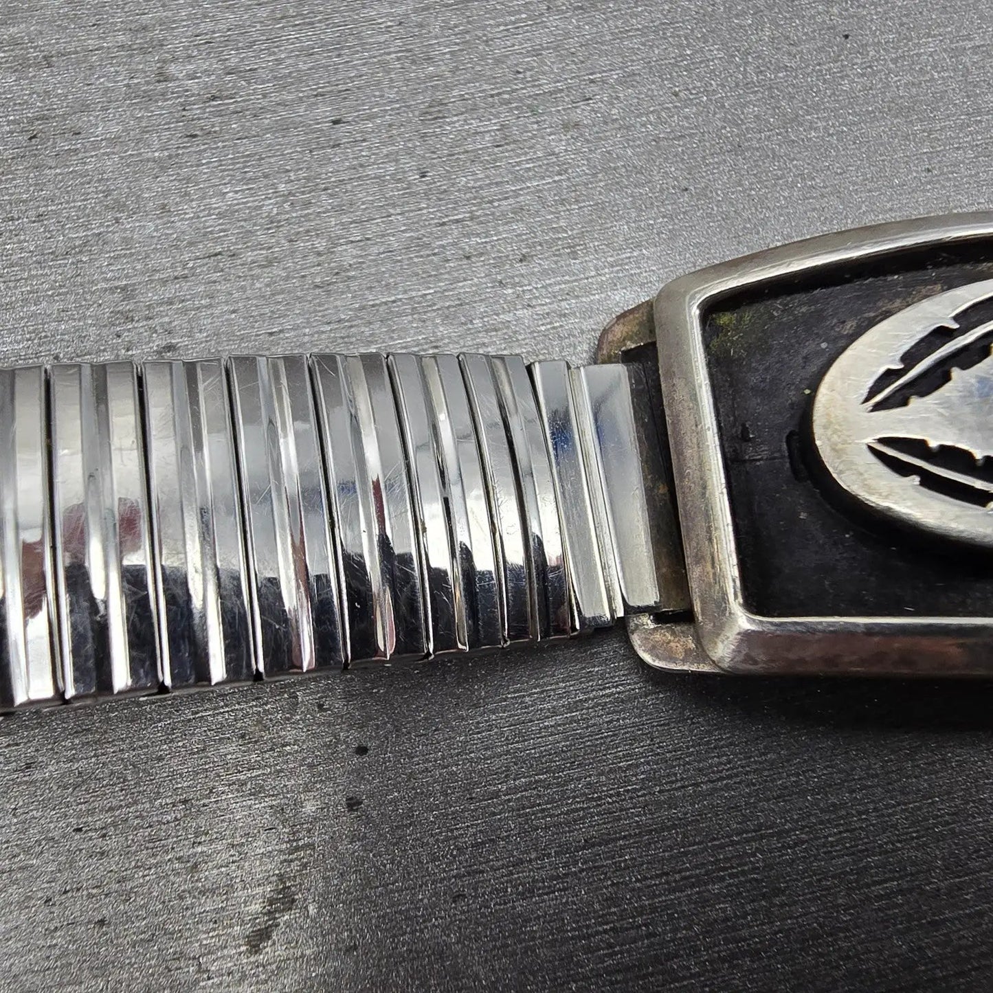Navajo Sterling Silver Watch Band Tips 17mm Eagle Feather Design Vintage6