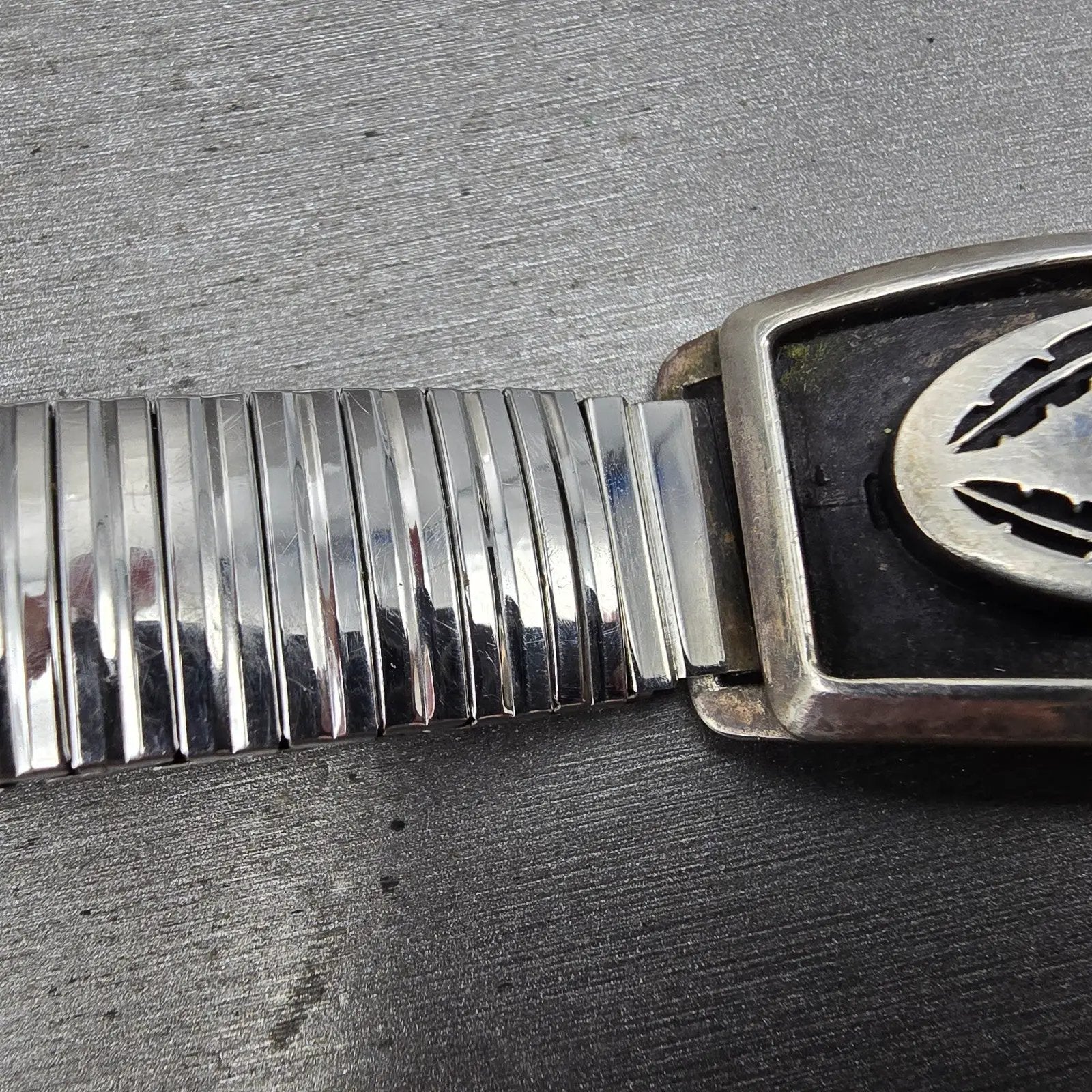 Navajo Sterling Silver Watch Band Tips 17mm Eagle Feather Design Vintage6