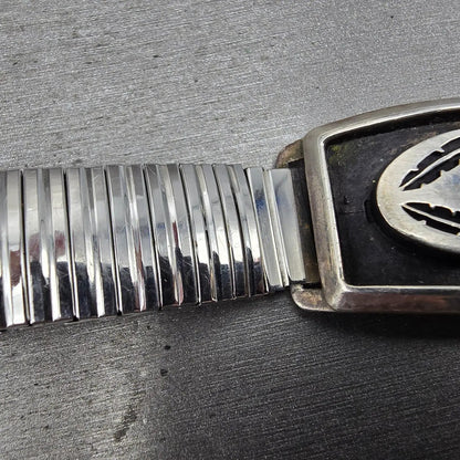 Navajo Sterling Silver Watch Band Tips 17mm Eagle Feather Design Vintage6
