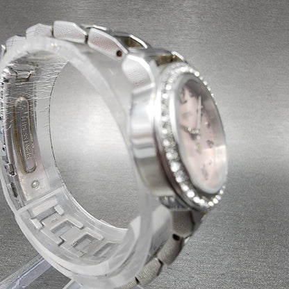 Seiko ALBA Ingenu Watch Women 22mm Pink Dial Silver Tone Crystal Bezel New Batt4
