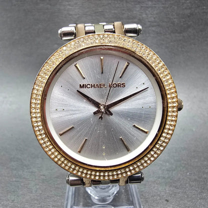 Michael Kors Darci Watch Women 39mm Silver Dial Two Tone MK-3203 New Battery JHJ0