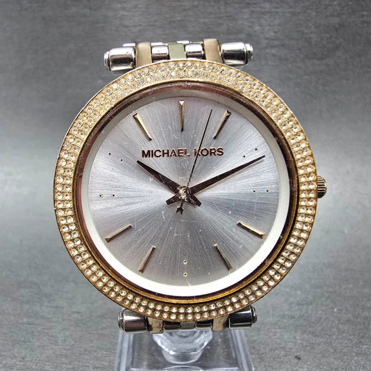 Michael Kors Darci Watch Women 39mm Silver Dial Two Tone MK-3203 New Battery JHJ0