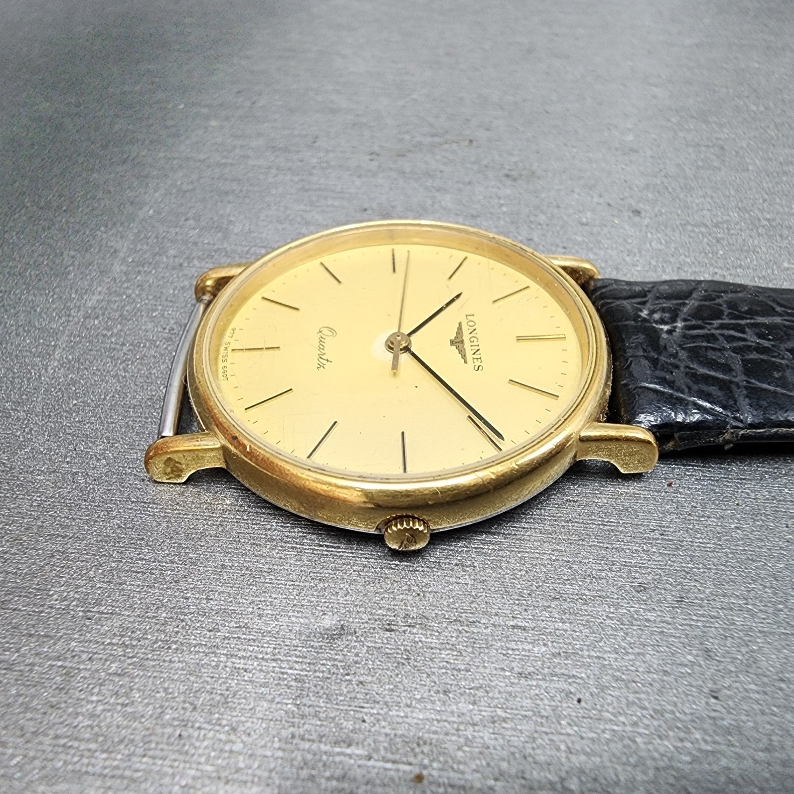 Longines Watch Men 32mm Gold Dial Gold Tone Round 6407 977 VTG PARTS4