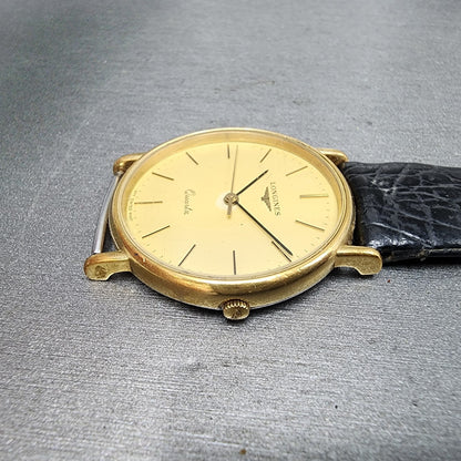 Longines Watch Men 32mm Gold Dial Gold Tone Round 6407 977 VTG PARTS4