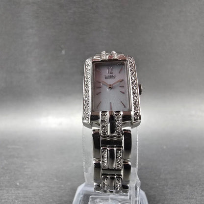 Citizen Eco-Drive Tank Watch Women 15mm MOP Dial Silver EG2680-61D Runs Crystals5