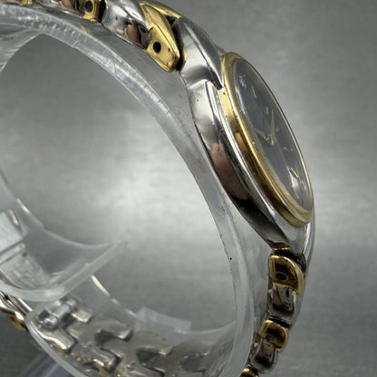 Seiko Watch Women 18mm Blue Dial Two Tone Oval Diamond 1N00-0BL0 New Battery3