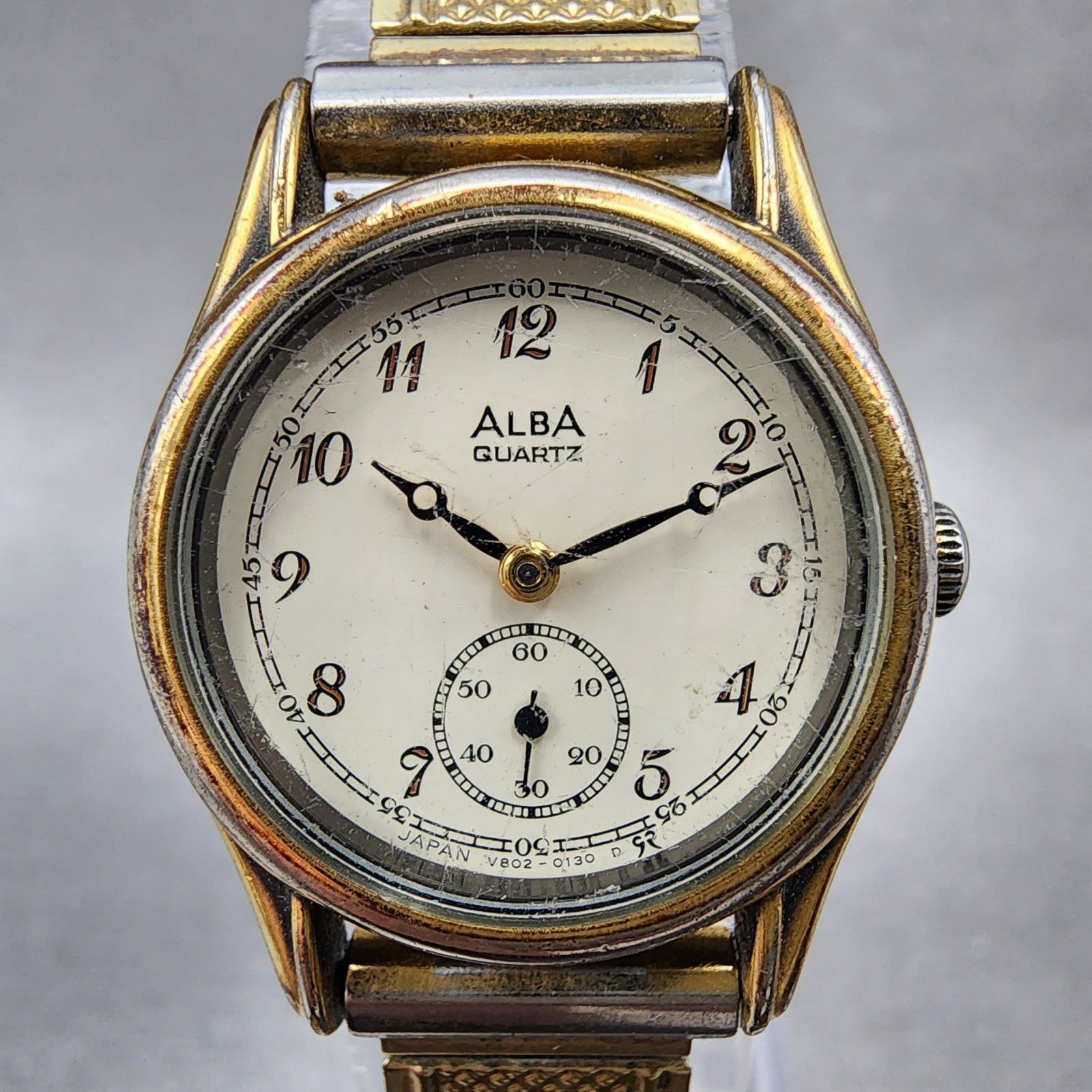 Seiko Alba Watch Women 23mm White Dial Gold Tone Round V8020020 New Battery1