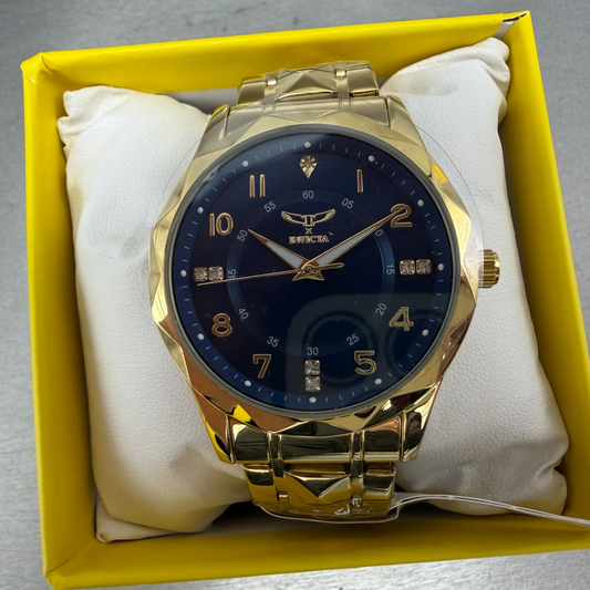 Invicta Specialty Watch Men 41mm Blue Dial Gold Tone Round 69020 Bracelet0