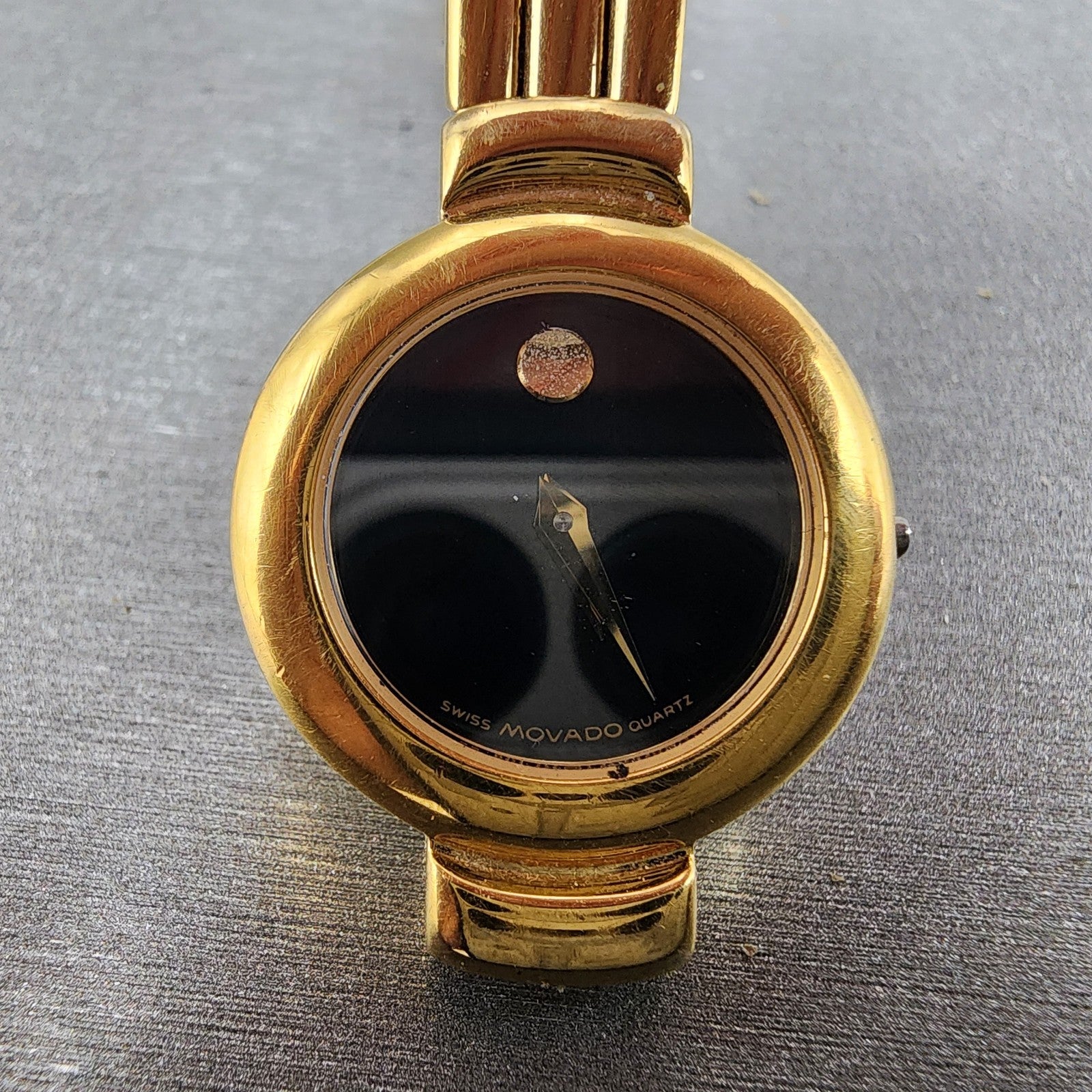 Movado Harmony Watch Women 23mm Black Dial Gold Tone Round 88.a1.809.a PARTS2