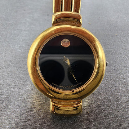 Movado Harmony Watch Women 23mm Black Dial Gold Tone Round 88.a1.809.a PARTS2