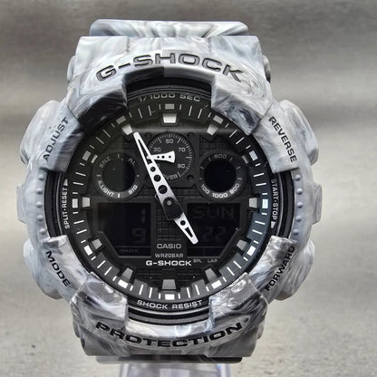 Casio G-Shock GA-100MM Watch Men 52mm Black Dial Gray Chrono Alarm New Battery1