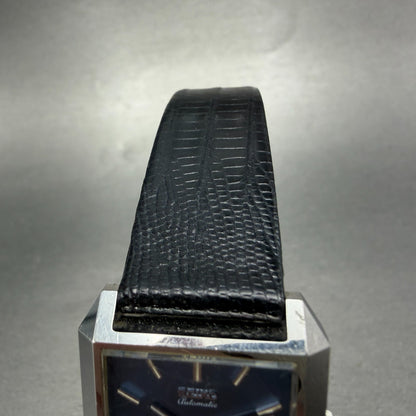 Seiko Automatic Belfina Tank Watch Women 26mm Blue Dial Silver Tone Date Runs4
