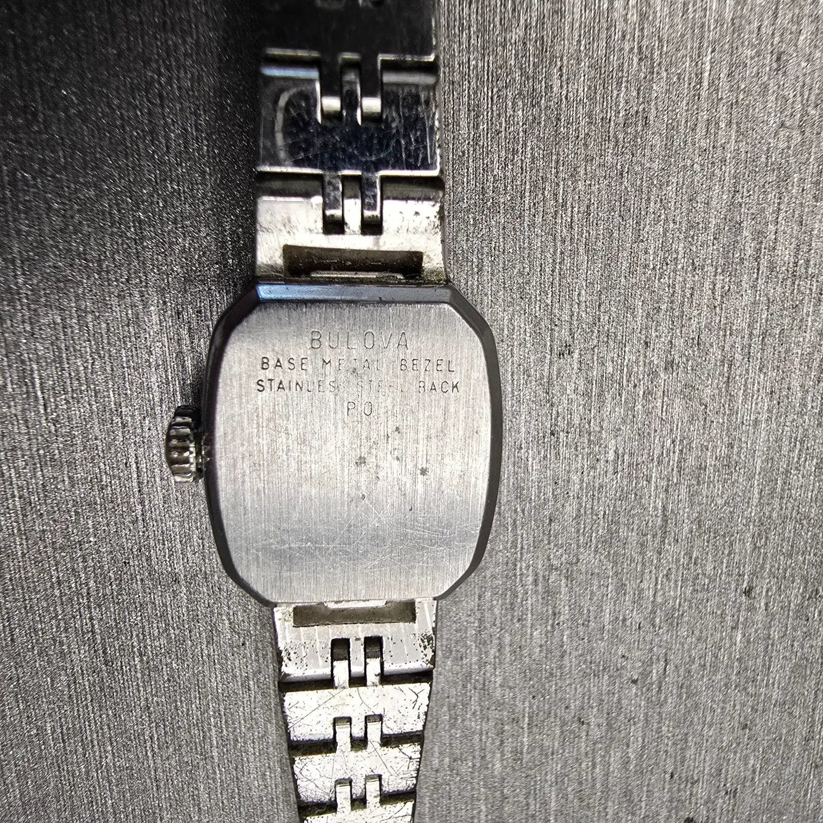 Bulova Watch Women 16mm Silver Dial Silver Tone Rectangle Vintage New Battery10