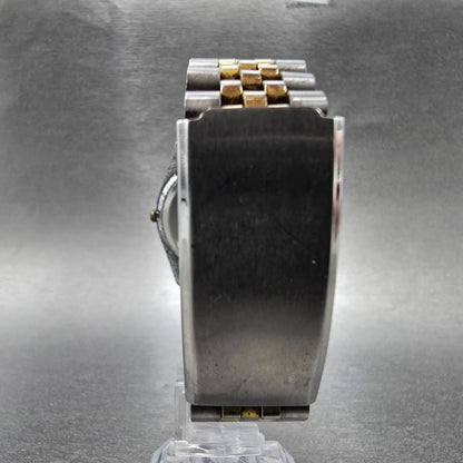 Timex President Watch Men 34mm Champagne Dial Two Tone Daydate Round New Battery7