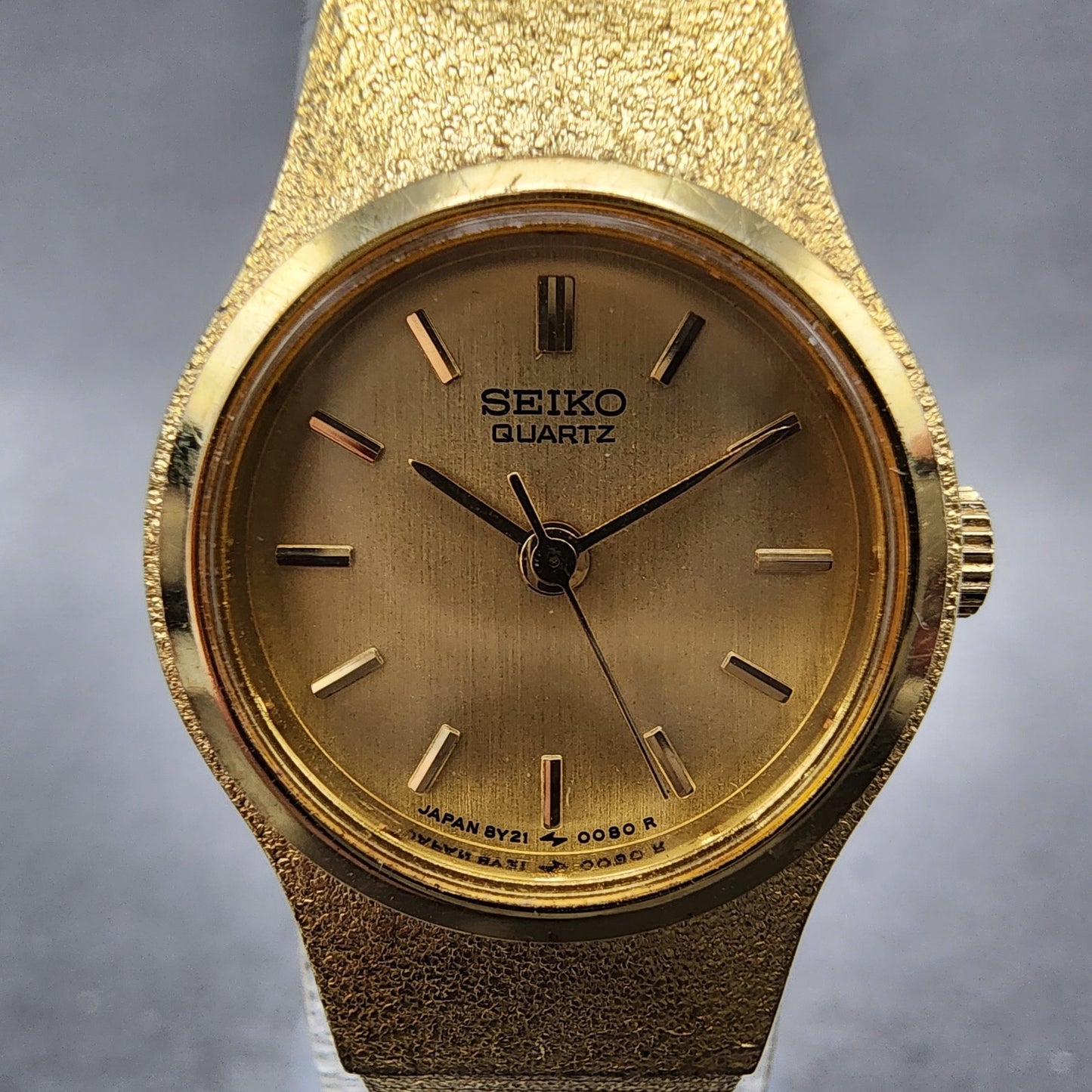 Seiko Watch Women 20mm Champagne Dial Gold Tone Round 8Y210020 New Battery1